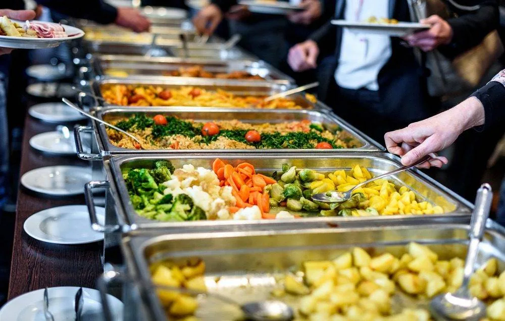 5-star buffet available as an add-on with yacht rental dubai marina.